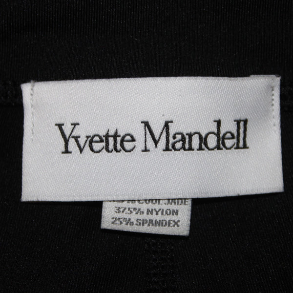 Yvette Mandell AW Pant Sz XS S x 27 Black Mesh Cool Jade Nylon Spandex AW Pant