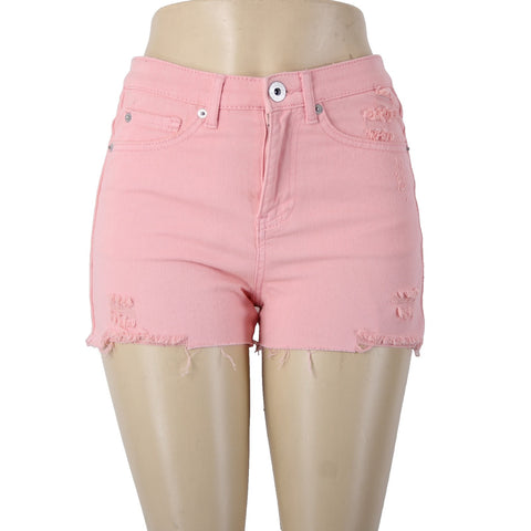 INC Denim Shorts NEW $60 Sz 4 x  Pink Distressed High Rise Cotton Spandex Shorts