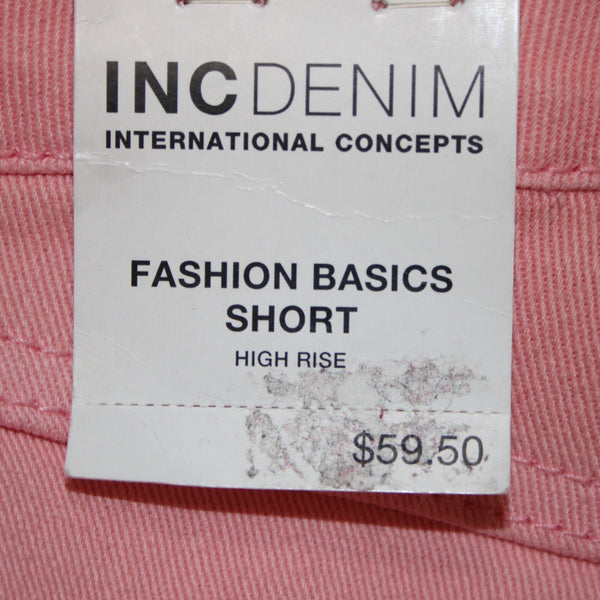 INC Denim Shorts NEW $60 Sz 4 x  Pink Distressed High Rise Cotton Spandex Shorts