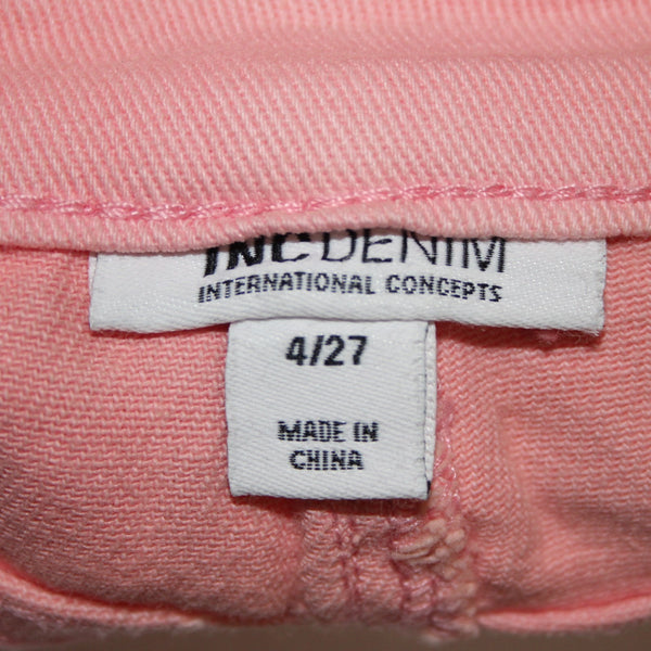 INC Denim Shorts NEW $60 Sz 4 x  Pink Distressed High Rise Cotton Spandex Shorts