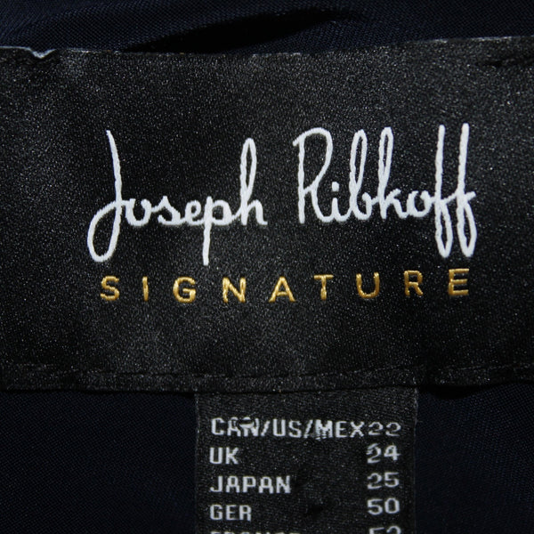 Joseph Ribkoff Dress Signature NEW Sz 22 Navy Blue Sequin V Neck Poly Spandex