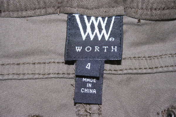 Worth Sz 4 x 30 Med Brown Cotton Lt Velveteen 5 Pocket Flare Women's Jeans