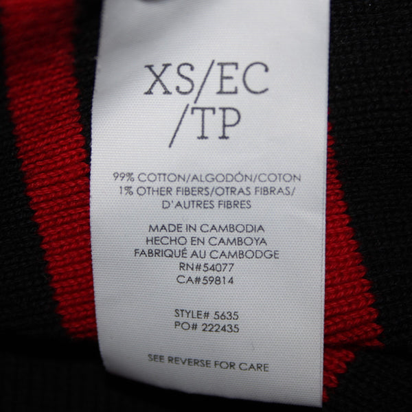 Cabi Sz XS Red White Black Striped Over Sized Cotton Other Fibers Sweater
