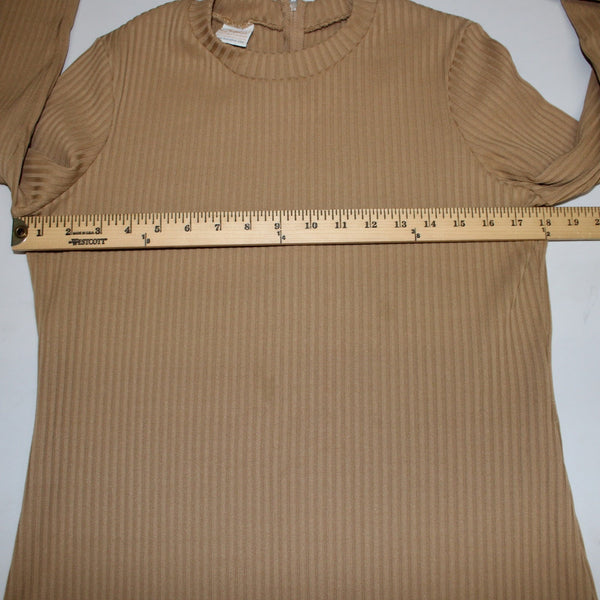 Catalina Sportswear Vintage Top Sz 15/16 Tan Brown Ribbed Vintage Top