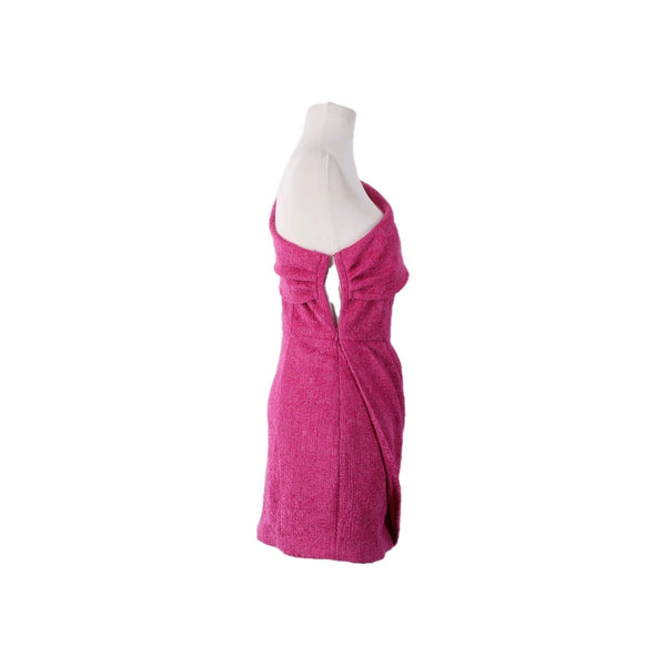 Majorelle Dress Sz M Pink One Shoulder Pleated Draped Neck Rayon Nylon Dress