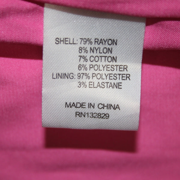 Majorelle Dress Sz M Pink One Shoulder Pleated Draped Neck Rayon Nylon Dress
