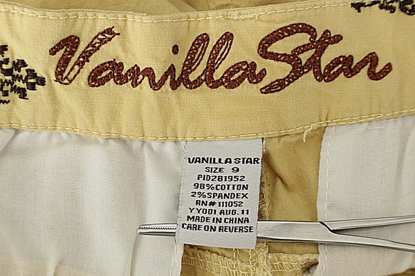 Vanilla Star Sz 9 x 10" Golden Yellow Cuffed Cotton Spandex Bermuda Shorts