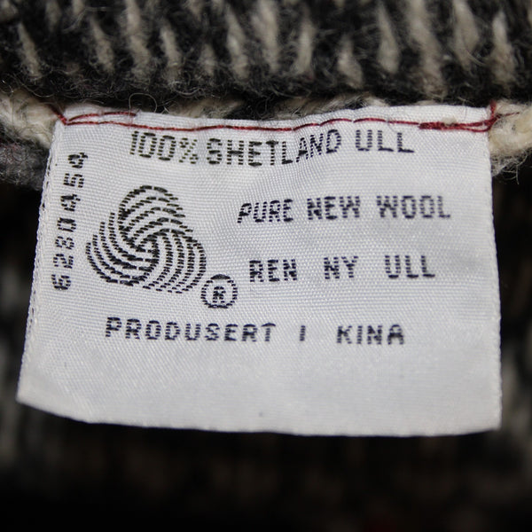 North Peak Nordic Sweater Sz 1X? Black Red Multi 100% Wool Celtic Sweater