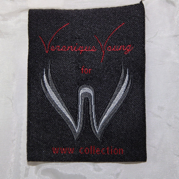 Veronique Young Sz 2 White Lace Beaded Lined 100% Polyester Acetate Skirt