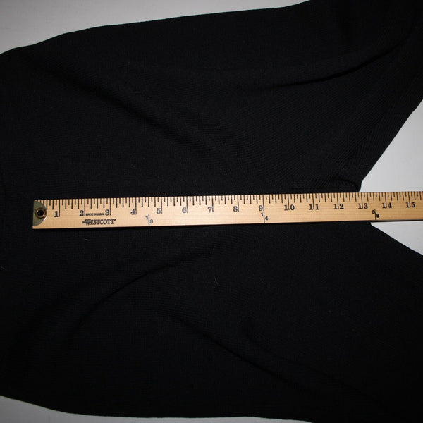 St John Collection Sz 8 x 30 Black High Waisted Wide Leg Santana Knit Pants