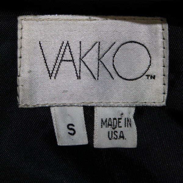 Vakko Sz S Vintage Oversize 80's Black Collared Pocketed Lined Leather Jacket