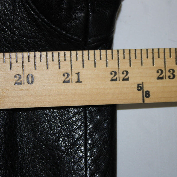 Vakko Sz S Vintage Oversize 80's Black Collared Pocketed Lined Leather Jacket