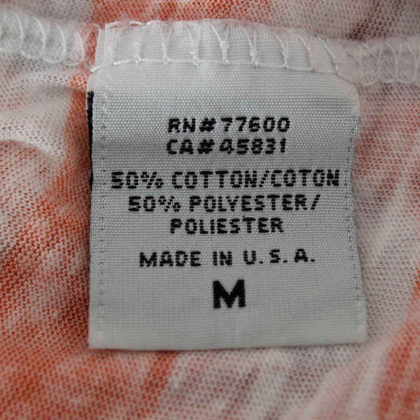 Mouchette Sz M Peach White Stripe Hi Lo Scoop Raw Edge Cotton Blend Knit Top