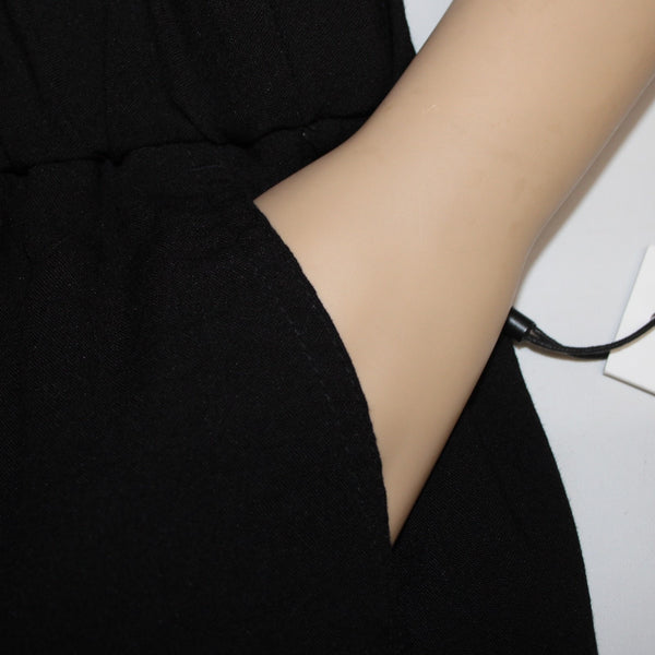 Calvin Klein Pant NEW $90 Sz XL x 30 Black Pockets Elastic Waist Viscose Pant