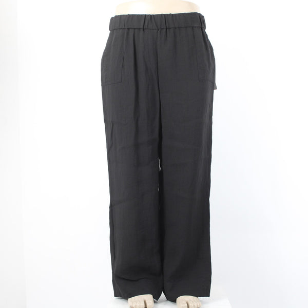 Calvin Klein Pant NEW $90 Sz XL x 30 Black Pockets Elastic Waist Viscose Pant