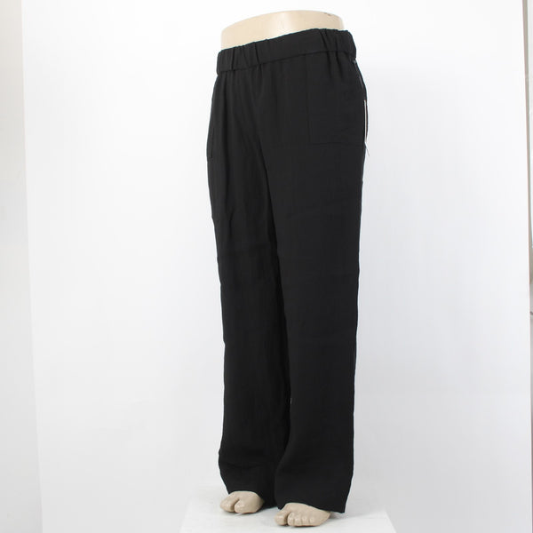 Calvin Klein Pant NEW $90 Sz XL x 30 Black Pockets Elastic Waist Viscose Pant