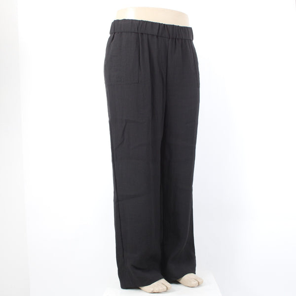 Calvin Klein Pant NEW $90 Sz XL x 30 Black Pockets Elastic Waist Viscose Pant