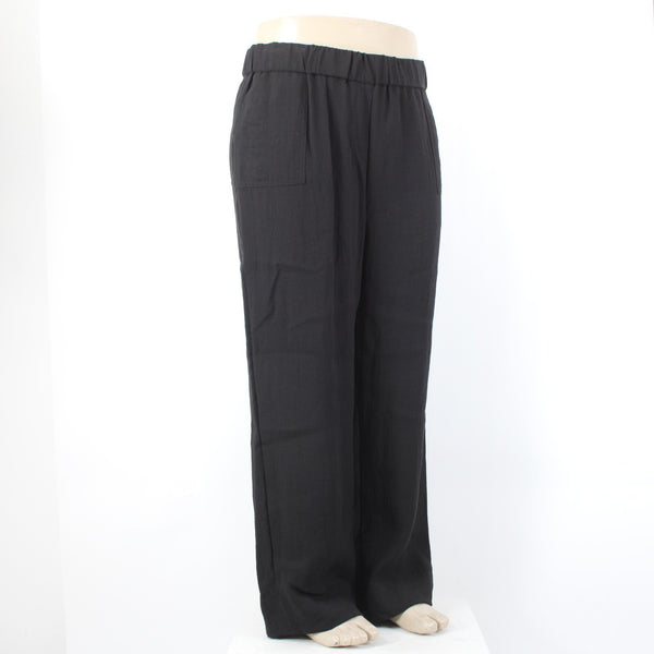 Calvin Klein Pant NEW $90 Sz XL x 30 Black Pockets Elastic Waist Viscose Pant