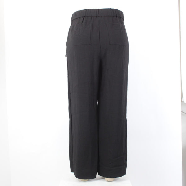 Calvin Klein Pant NEW $90 Sz XL x 30 Black Pockets Elastic Waist Viscose Pant