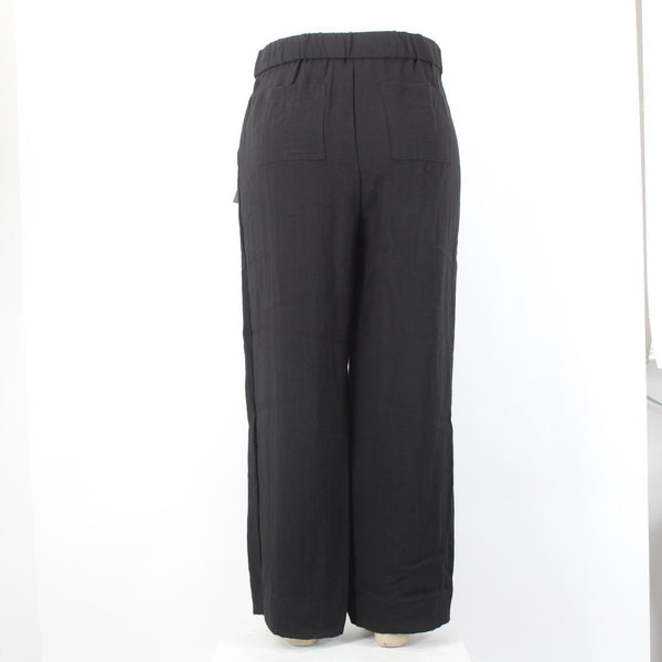 Calvin Klein Pant NEW $90 Sz XL x 30 Black Pockets Elastic Waist Viscose Pant