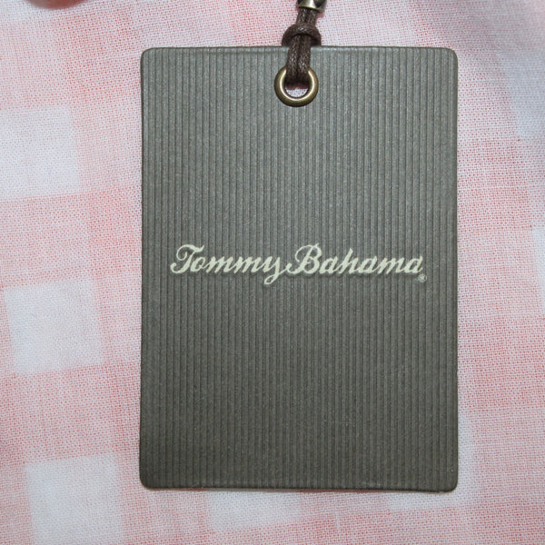 Tommy Bahama Dress NEW $118 Sz XL Orange White Plaid Pockets Belted 100% Cotton