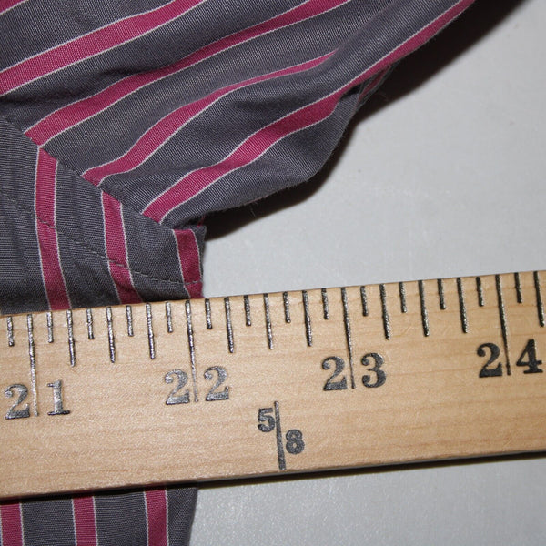Dolce Gabbana Sz 16 41 Gray Magenta Striped Tailored Fit  Men's Dress Shirt