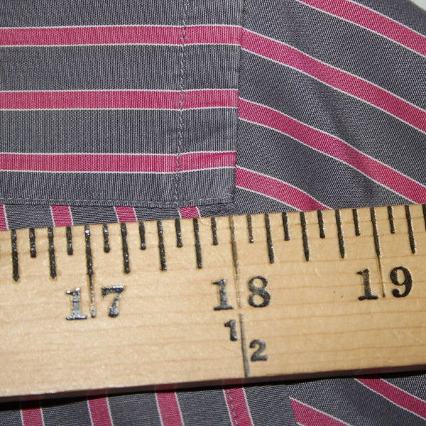 Dolce Gabbana Sz 16 41 Gray Magenta Striped Tailored Fit  Men's Dress Shirt
