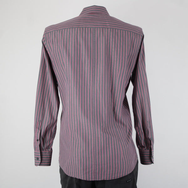 Dolce Gabbana Sz 16 41 Gray Magenta Striped Tailored Fit  Men's Dress Shirt