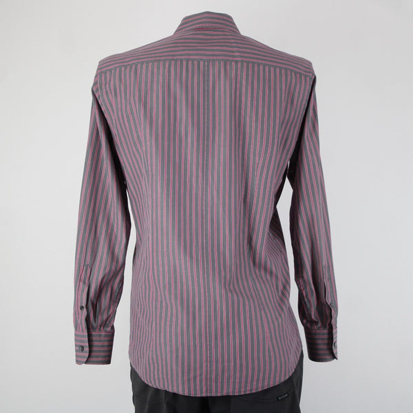 Dolce Gabbana Sz 16 41 Gray Magenta Striped Tailored Fit  Men's Dress Shirt