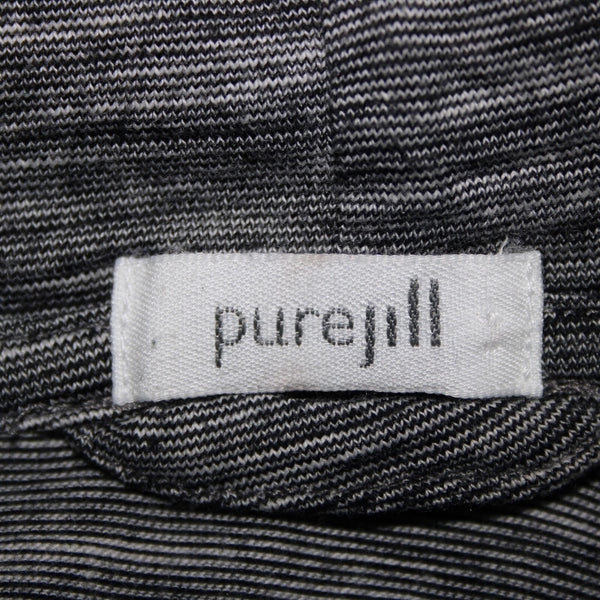 Pure Jill Sz M Black White Hooded 100% Cotton Wrap Sweater